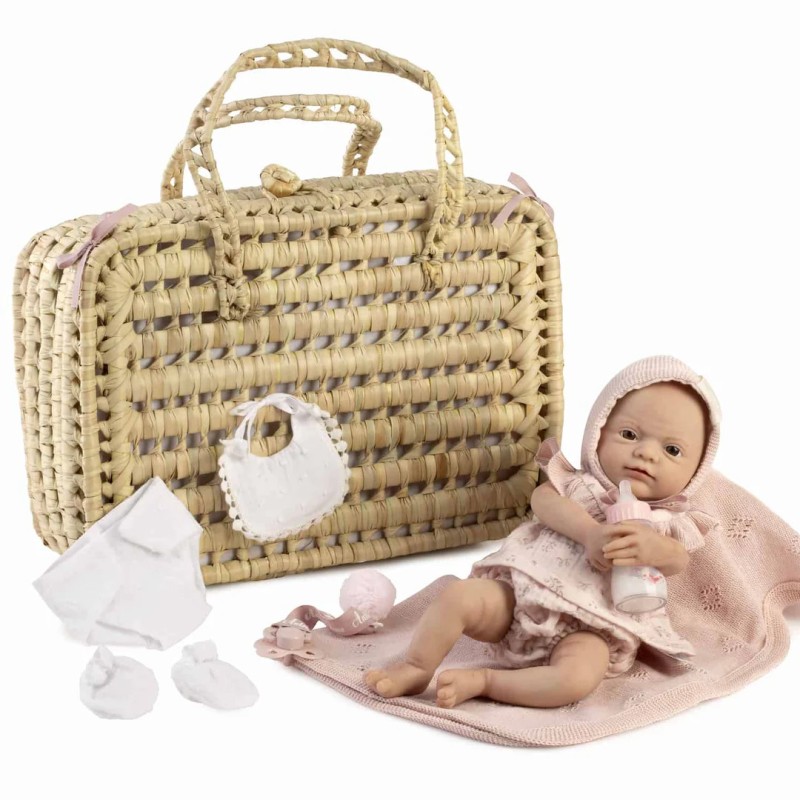 Lalka_Reborn Violeta silikonowa z koszem Mojżesza Antonio Juan 7901