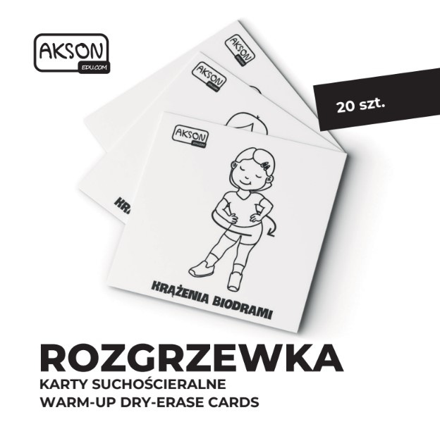 Karty suchościeralne obrazkowe ROZGRZEWKA 20 szt.