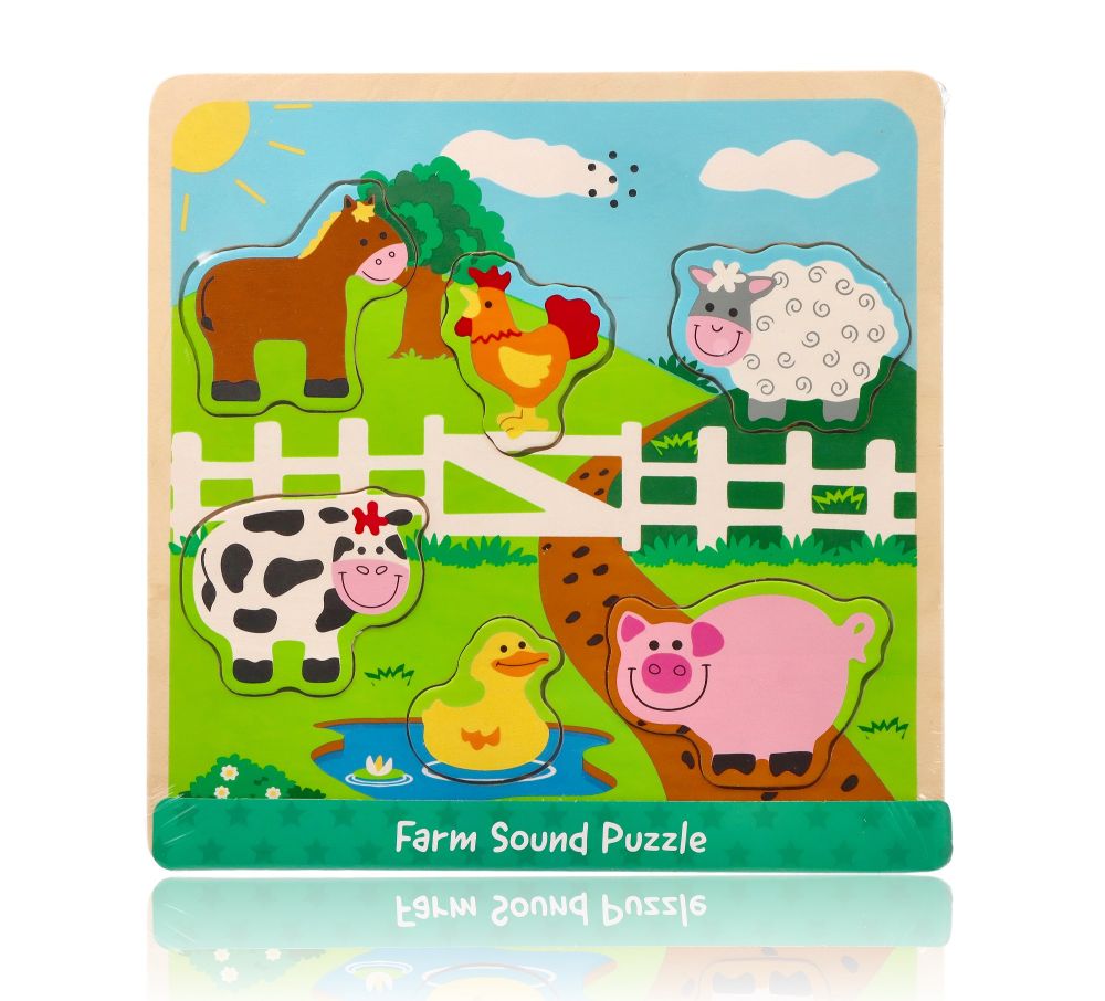 Puzzle dźwiękowe Farma - zwierzęta z farmy Lelin