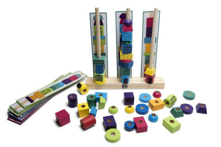 BS Toys, drewniana układanka Wieża klocki