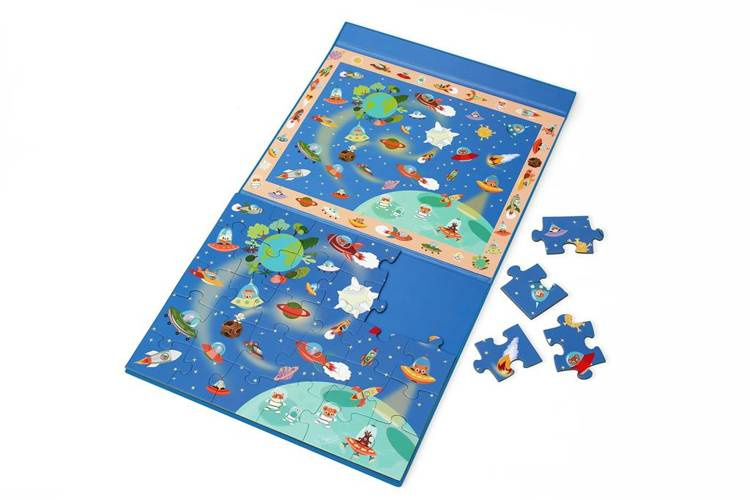 Scratch, 2 w 1 Puzzle magnetyczne i gra obserwacyjna - Kosmos 30 el.