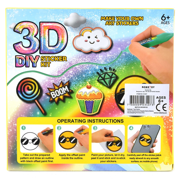 Kolorowe markety dla dzieci do malowania 3D - 10 sztuk
