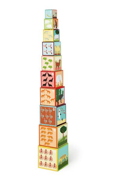 Scratch, 2 w 1 Piramida edukacyjna i Quiz puzzle z okienkiem - Zwierzęta 10 el.