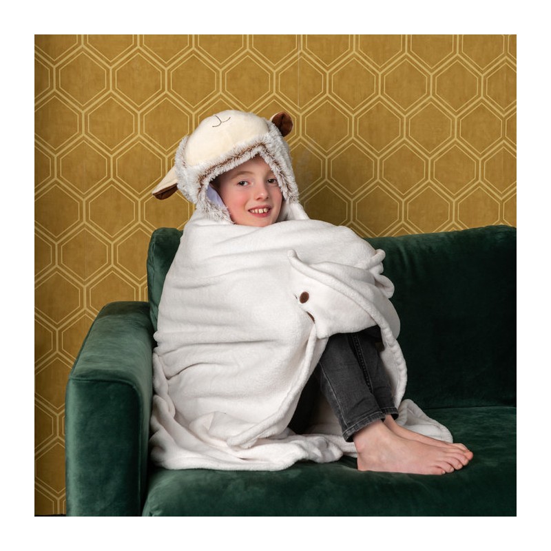 Owieczka kocyk z kapturem dla dzieci Cozy Noxxiez BL805