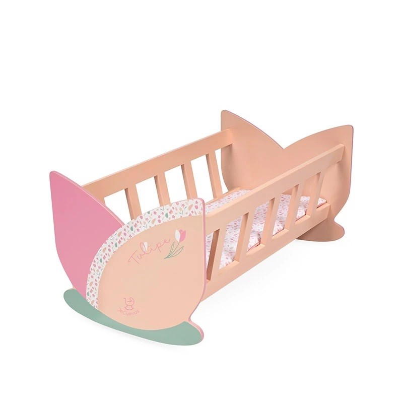 Kołyska łóżeczko drewniane dla lalek do 48cm Tulipe DeCuevas Toys 55174