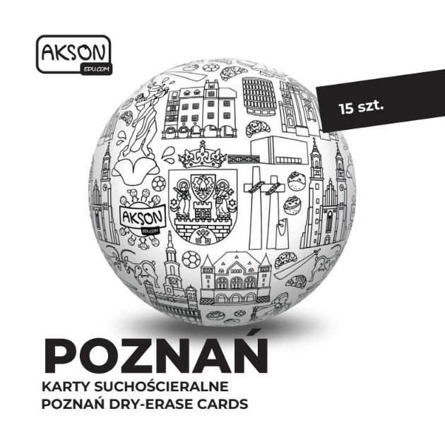 Karty suchościeralne POZNAŃ zestaw 15 szt.