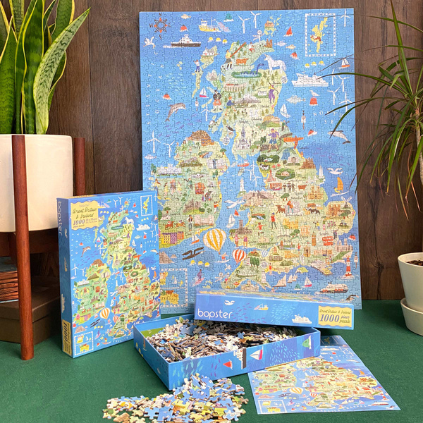 Bopster, ilustrowane puzzle 1000 el Wielkiej Brytanii i Irlandii