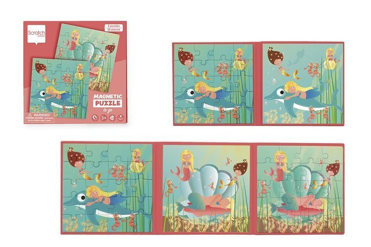 Scratch, Puzzle magnetyczne - książka podróżna Syrenki 2 obrazki 40 elem.