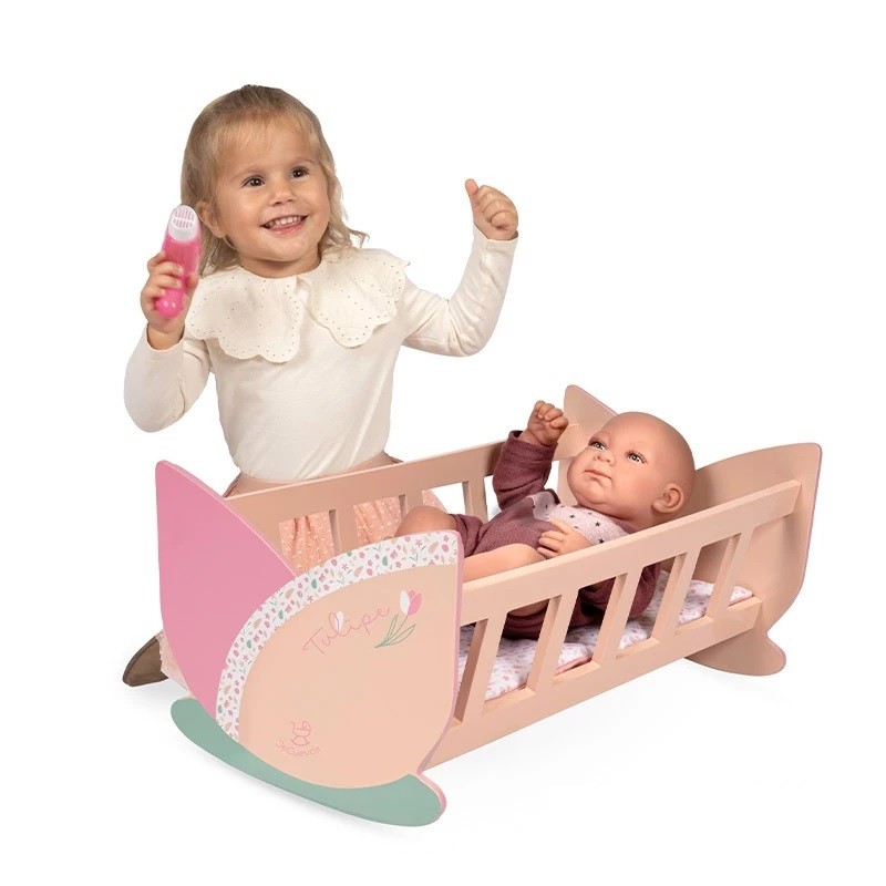 Kołyska łóżeczko drewniane dla lalek do 48cm Tulipe DeCuevas Toys 55174