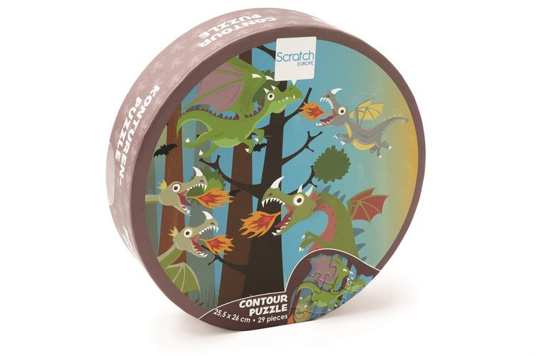 Puzzle Konturowe Scratch Smoki 29 Elementów