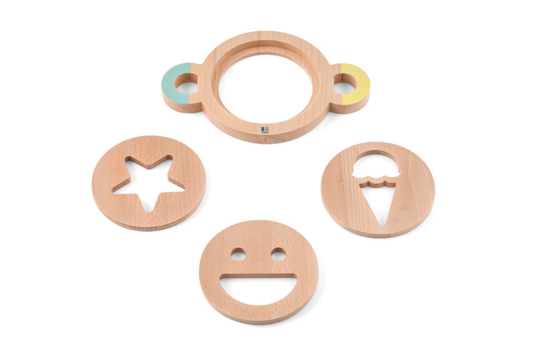 BS Toys, zestaw drewnianych foremek do piasku