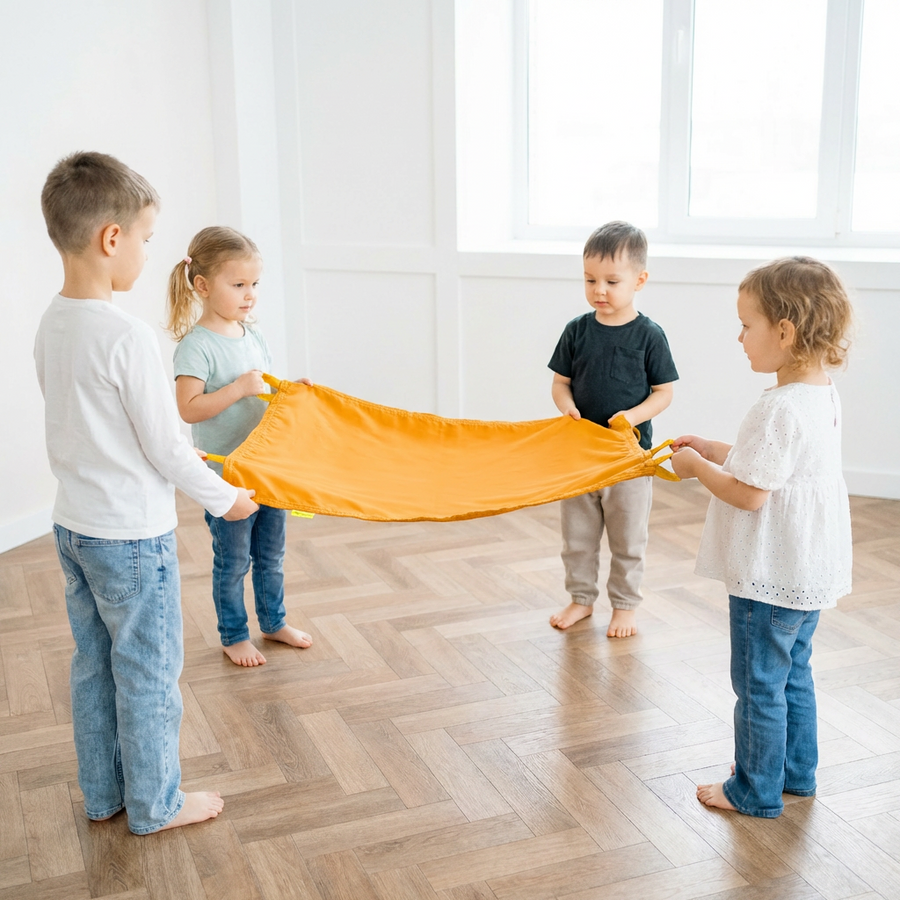Mini chusta animacyjna 100 x 60 cm zestaw 6 sztuk kolory tęczowe
