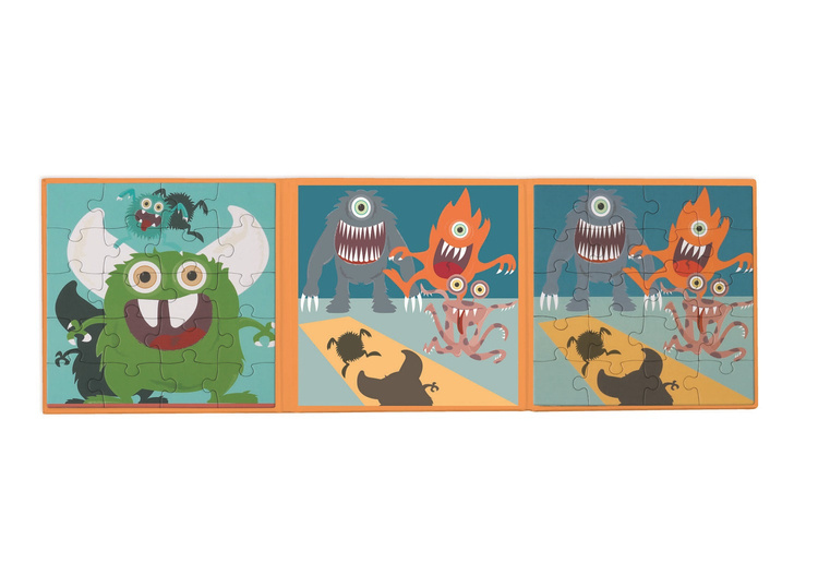 Scratch, Puzzle magnetyczne - książka podróżna Stworki 2 obrazki 40 elem.