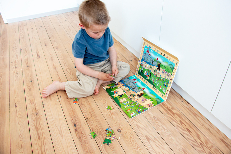 Scratch, 2 w 1 Puzzle magnetyczne i gra obserwacyjna - Rycerze 80 el.