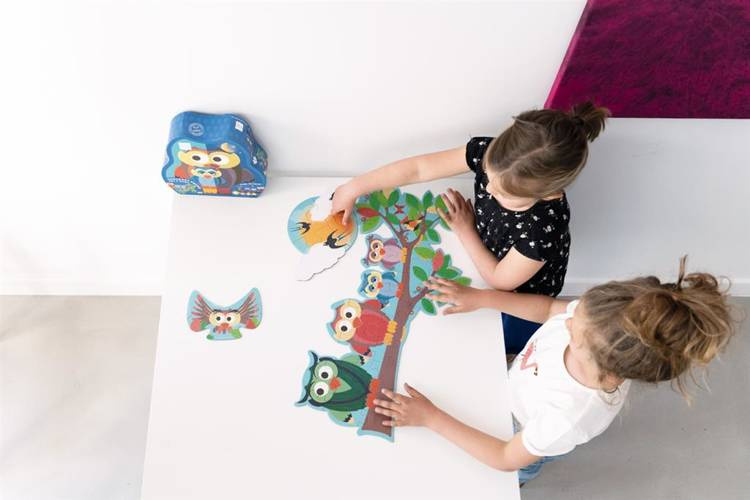 Scratch, Dwustronne Puzzle XL (obrazek 63x40 cm) Sowa "dzień i noc"