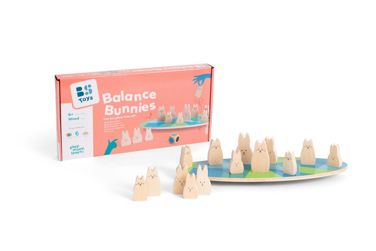BS Toys, drewniana gra zręcznościowa Balansujące króliczki