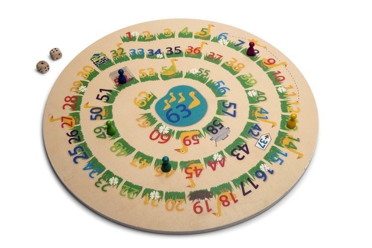BS Toys, 2w1 drewniany Chińczyk z kartami / Gęś