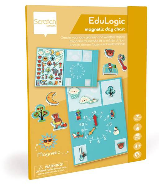 Scratch, magnetyczna układanka - kształty i kolory Zegar i pogoda