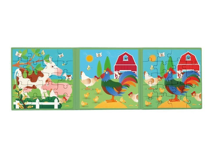 Scratch, Puzzle magnetyczne - książka podróżna Farma 2 obrazki 40 elem.