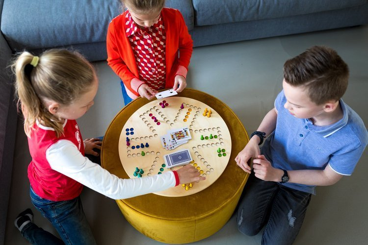BS Toys, 2w1 drewniany Chińczyk z kartami / Gęś