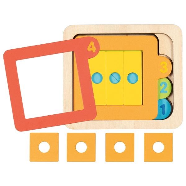 Puzzle warstwowe kształty i liczby