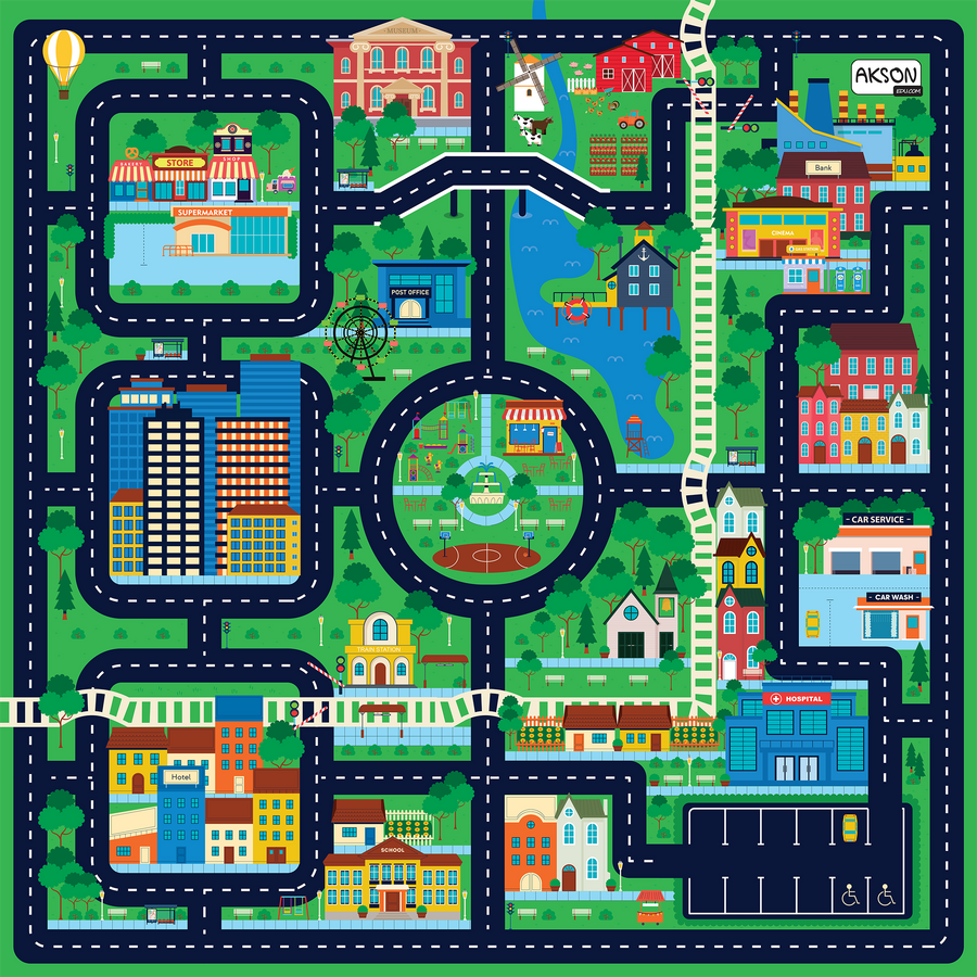 Mata Animacyjna MIASTO 100x100 cm