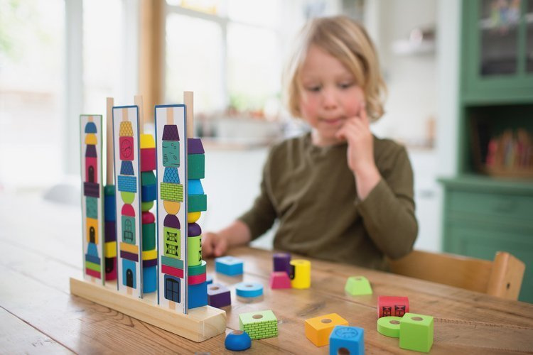 BS Toys, drewniana układanka Wieża klocki