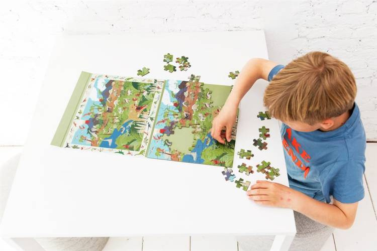 Scratch, 2 w 1 Puzzle magnetyczne i gra obserwacyjna - Diznozaury 80 el.