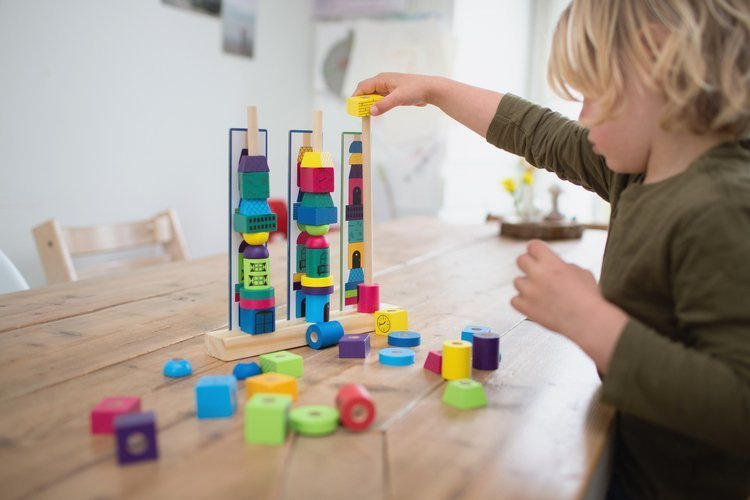 BS Toys, drewniana układanka Wieża klocki