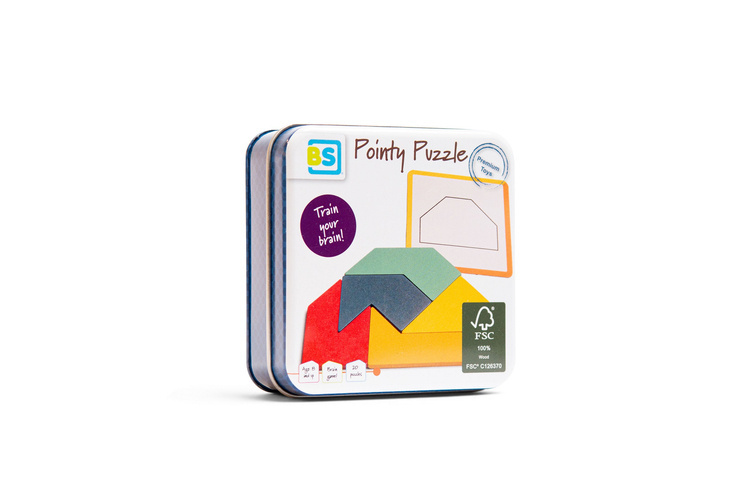 BS Toys, drewniana gra logiczna - Łamigłówka puzzle obrazkowe