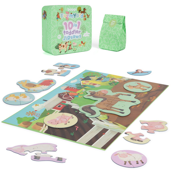 BOPPI, 10 w 1 progresywne pierwsze puzzle Farma 30 elem