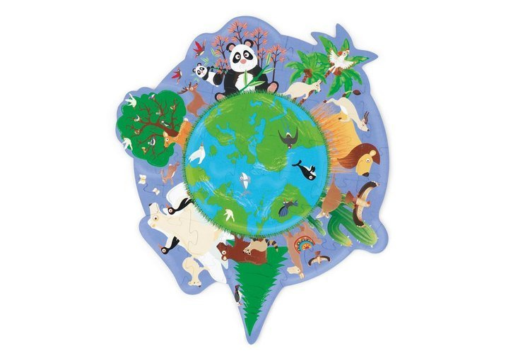 Scratch, Puzzle konturowe Mapa świata 45 elem.