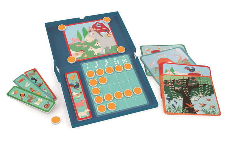 Scratch, magnetyczna układanka - 20 kart zadań Liczenie zwierząt