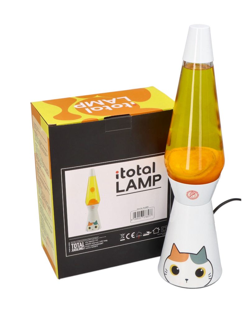 Lampka dekoracyjna lawa biały kot