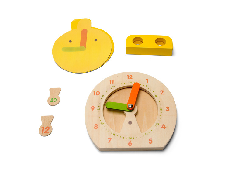 BS Toys, drewniana gra edukacyjna 2 x Zegar (cyfrowy i analogowy)