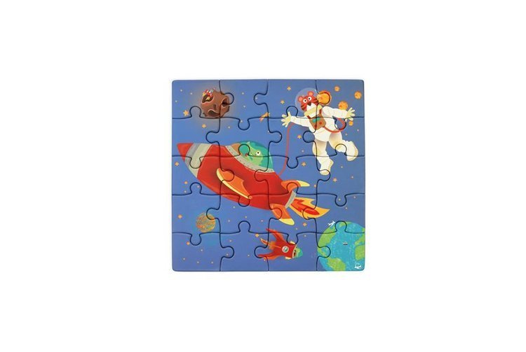 Scratch, Puzzle magnetyczne - książka podróżna Rakieta i kosmos 2 obrazki 40 elem.