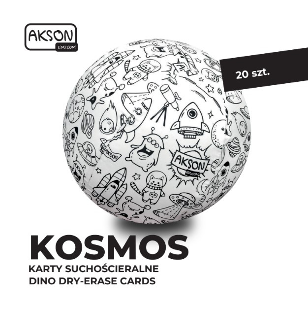Karty suchościeralne do zabaw KOSMOS zestaw 20 szt.