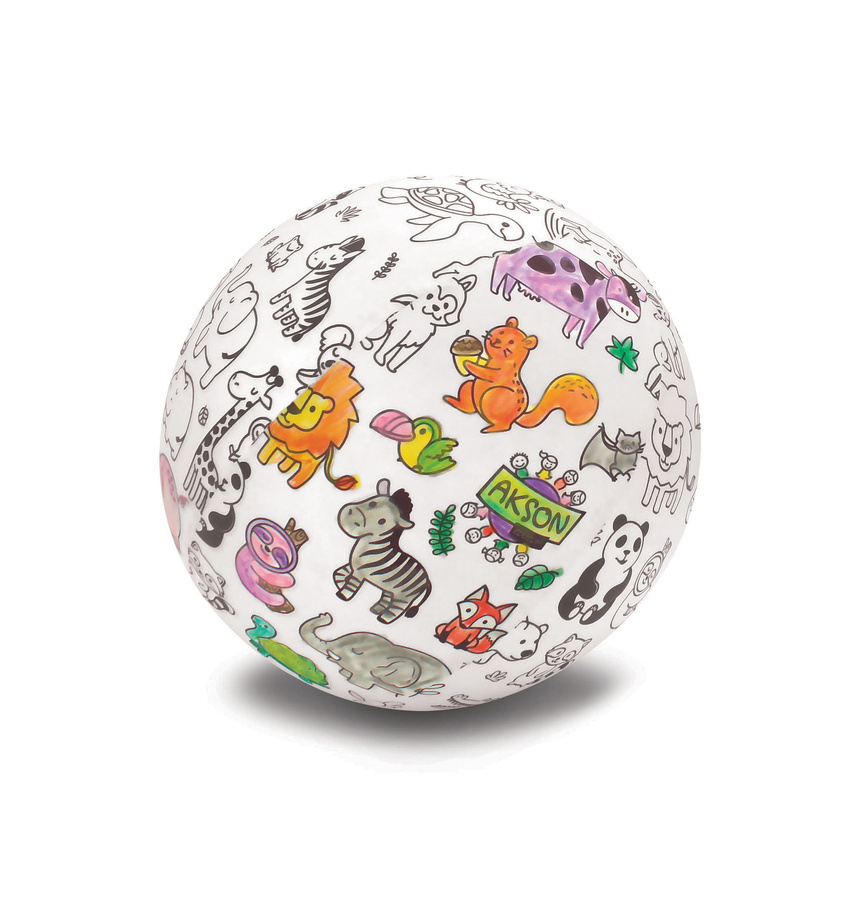 Piłka Balonowa do kolorowania ZWIERZĄTKA 30 cm