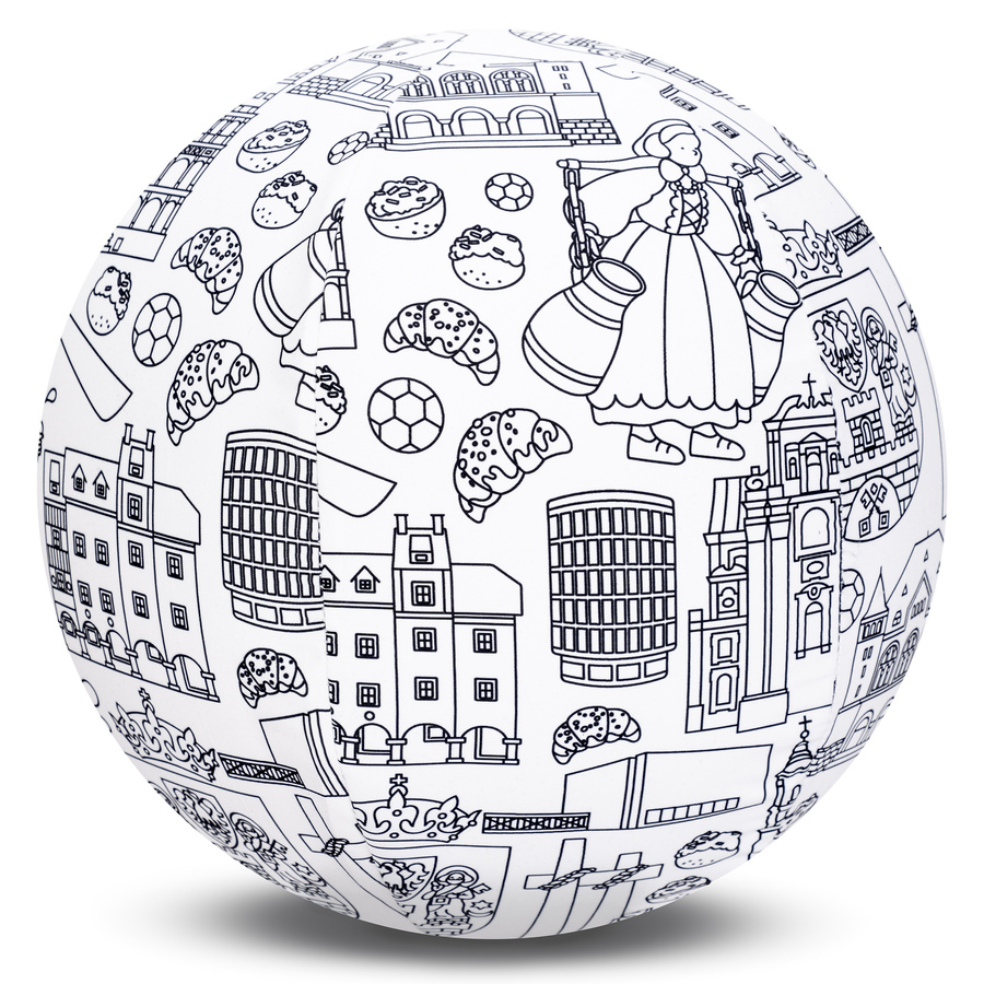 Piłka Balonowa do kolorowania seria miasta POZNAŃ 30 cm