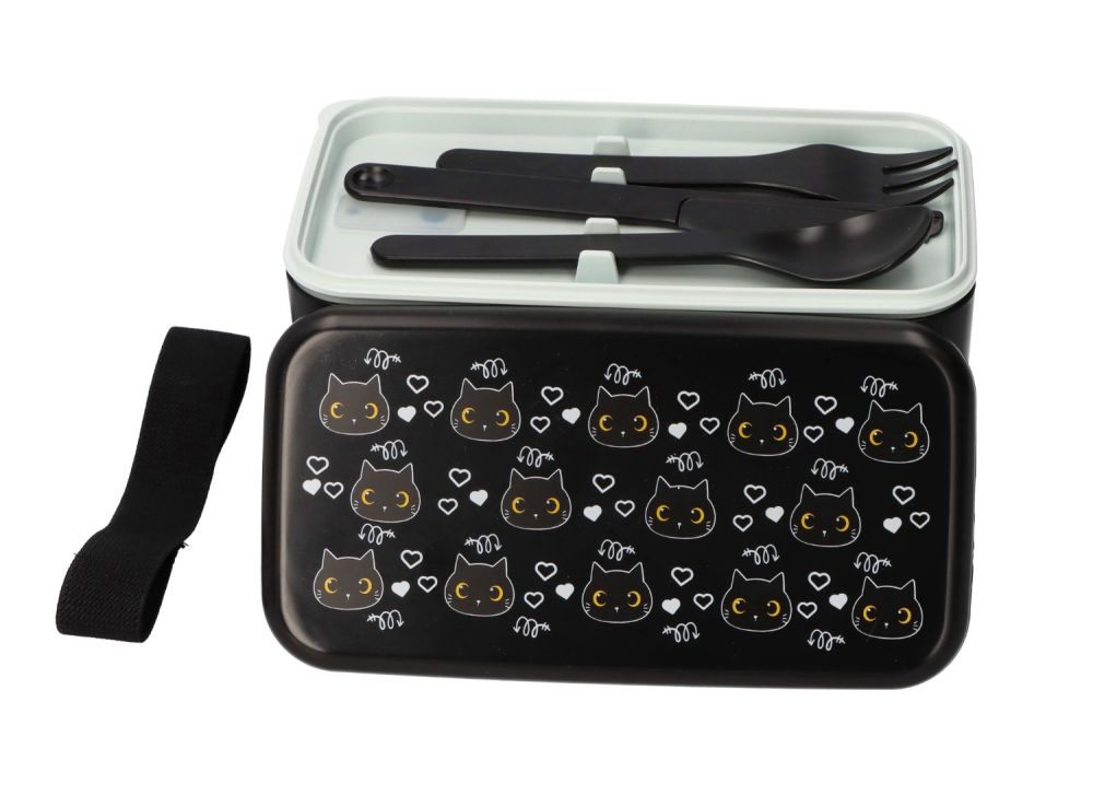 Lunch box czarny kot Bento