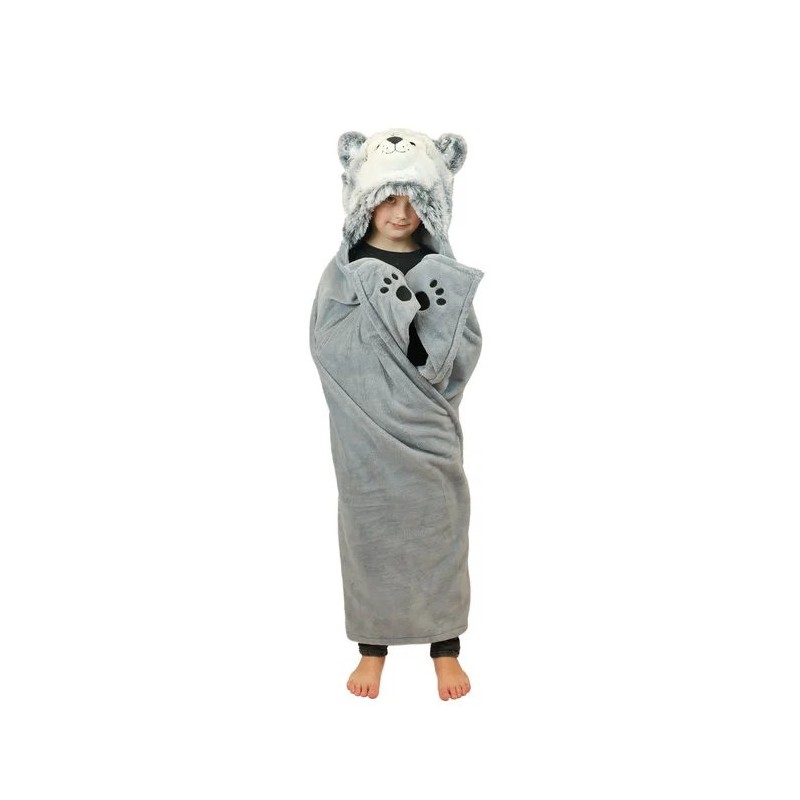 Piesek Husky Kocyk z kapturem dla dzieci Cozy Noxxiez BL802