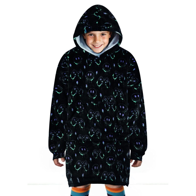 Bluza koc Oversize dla dzieci Print Gry Cozy Noxxiez CH340