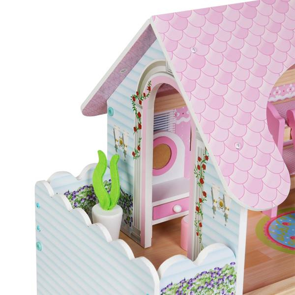 BOPPI, Drewniany domek z balkonem dla lalek - 3 piętra