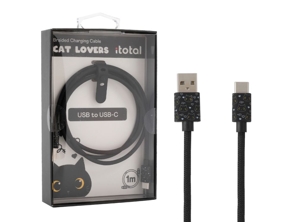 Kabel do ładowarki USB-C z Czarnym kotem