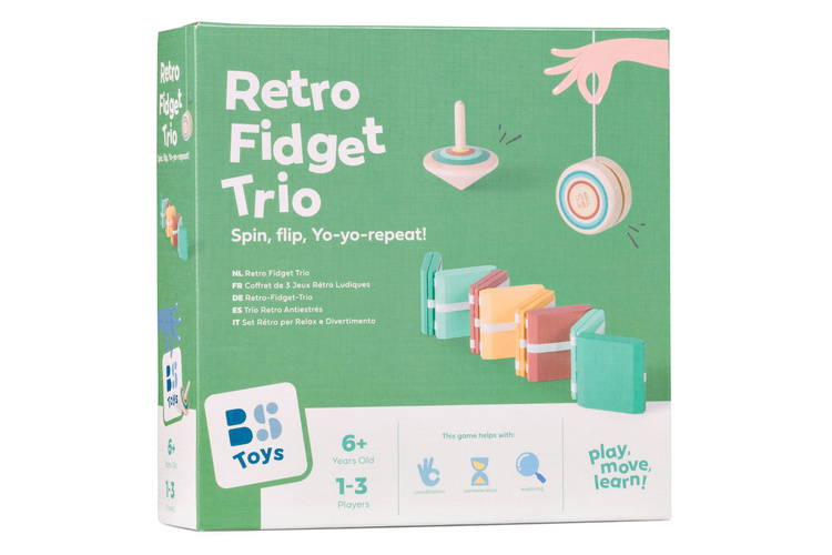 BS Toys, Zestaw 3 drewnianych zabawek retro