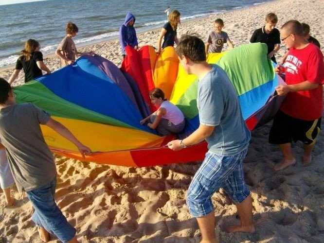 Profesjonalna Chusta Animacyjna AKSON 3,5 m 36 uchwytów