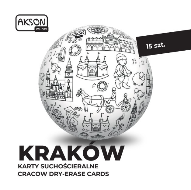 Karty suchościeralne KRAKÓW zestaw 15 szt.
