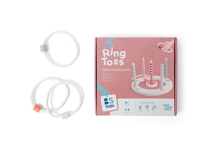 Gra drewniana dla dzieci - BS Toys Rzut Obręczą Na Koło