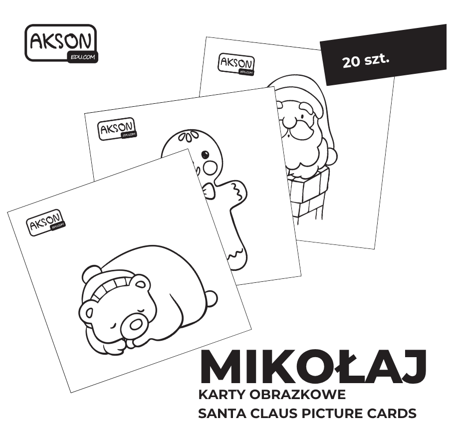 Karty obrazkowe MIKOŁAJ 20 szt.