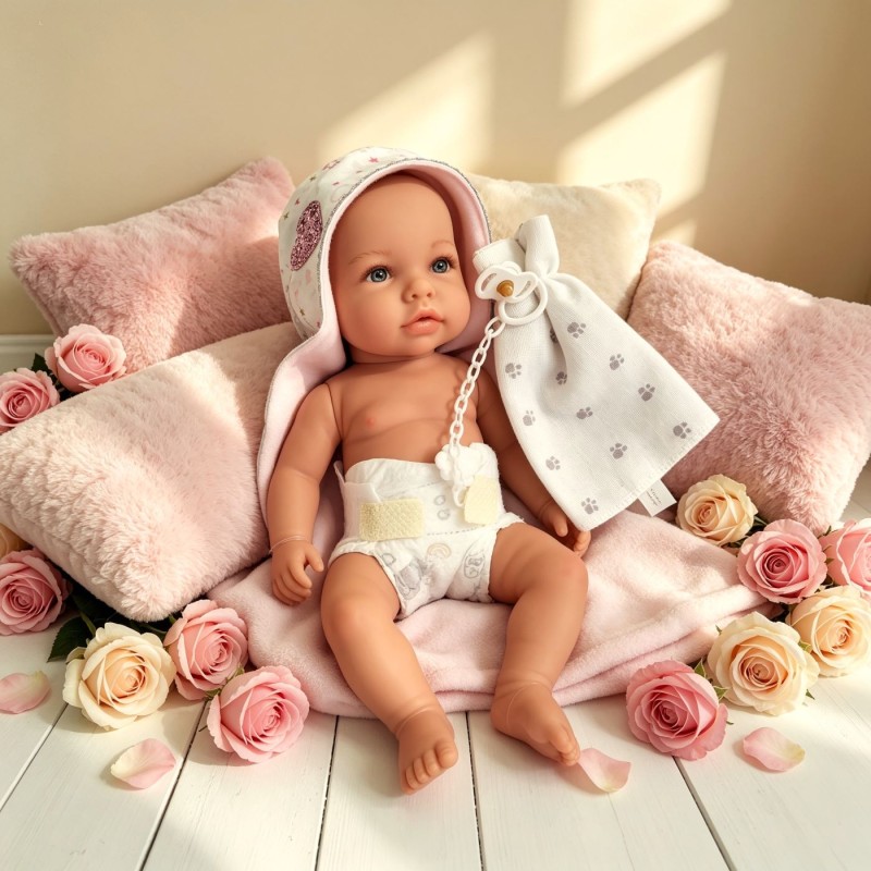 Lalka Ane_Baby z kocykiem i akcesoriami Marina & Pau 1606